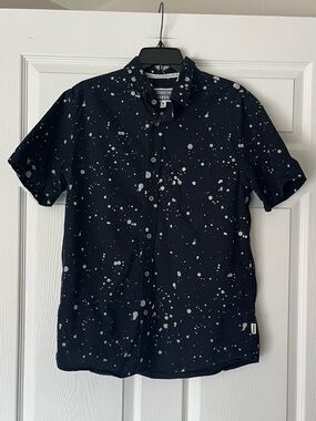 Cornerstore Bodega Splatter Print Button Down Shirt